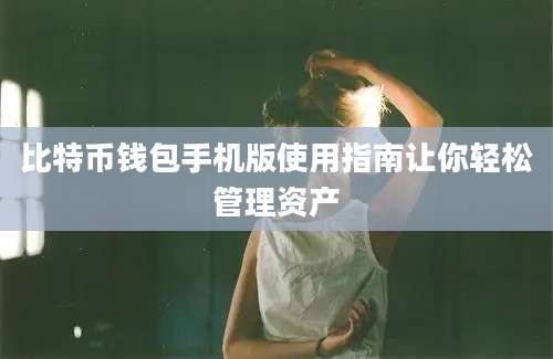 比特币钱包手机版使用指南让你轻松管理资产